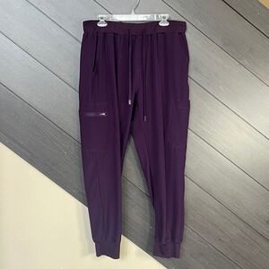 iFlex Women's Scrub Jogger Pants XXL Plum Stretch Cargo